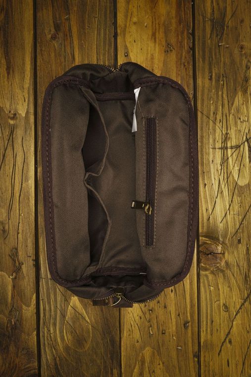 Natural leather and fabric toiletry bag URBAN BAG Journey - Blue